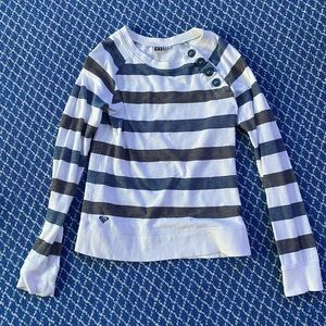 blue and white stripped long sleeve shirt!